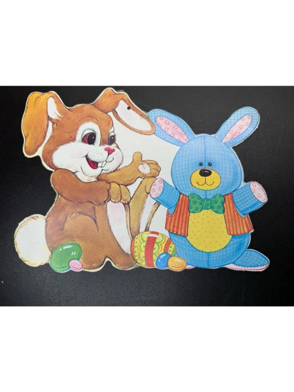 Vintage Easter Spring Bunny Rabbit Die Cut Paper Decoration Cutout